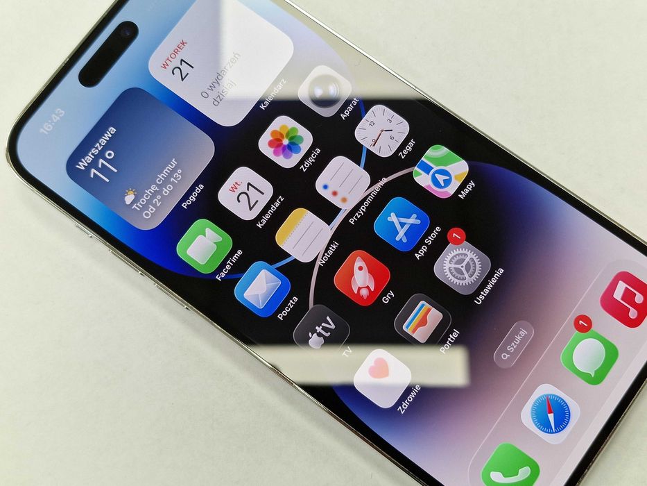 Iphone 14 PRO MAX 256GB/ Silver/ BAT 81%/ Grade A-/ + ładowarka