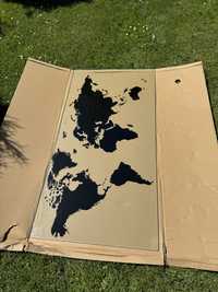 Blat szklany mapa świata 160x80cm