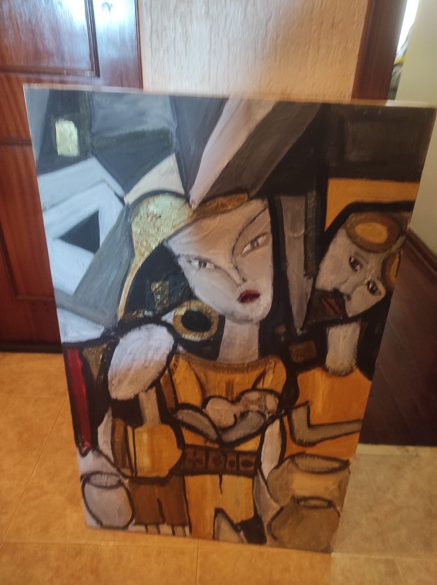 Estatuetas africanas e quadro