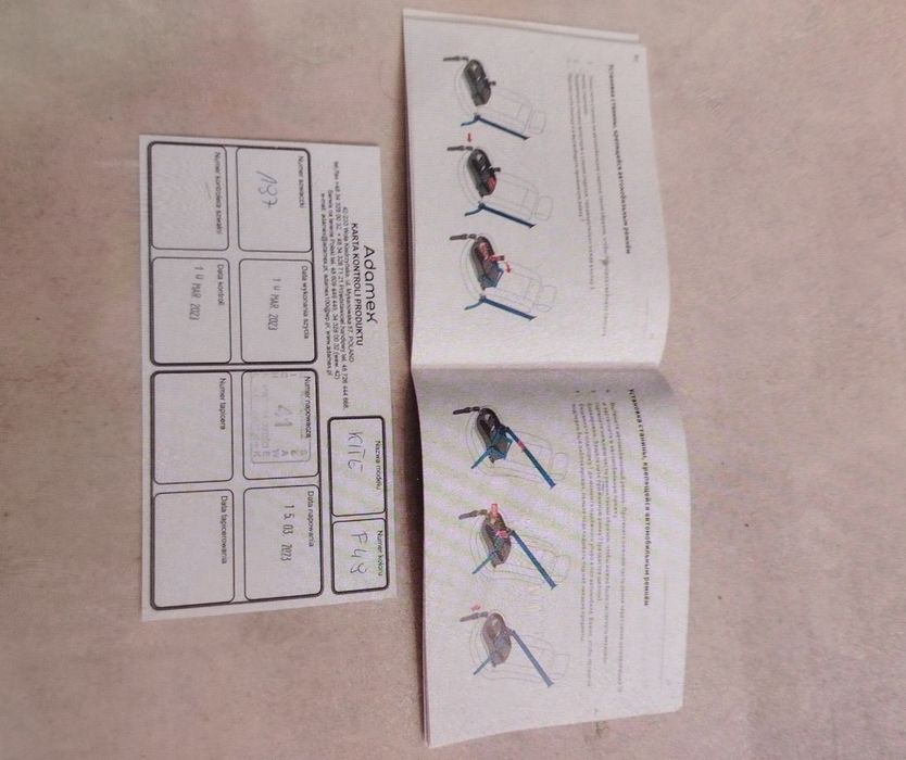 Fotelik nosidło Adamex z baza ISOFIX jak nowe