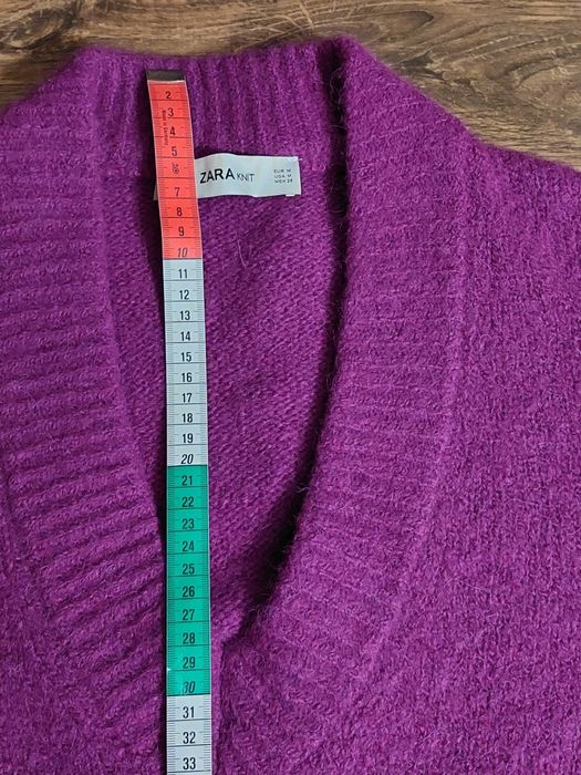 Zara Knit długi sweter M/L bdb wełna alpaka