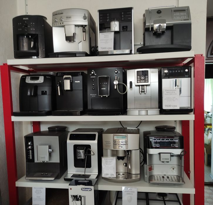 Кавомашини Saeco, De'Longhi, Siemens, Jura, Melitta