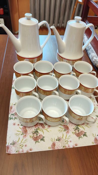 Serwis do kawy Roman Chodzież piękna stara porcelana PRL