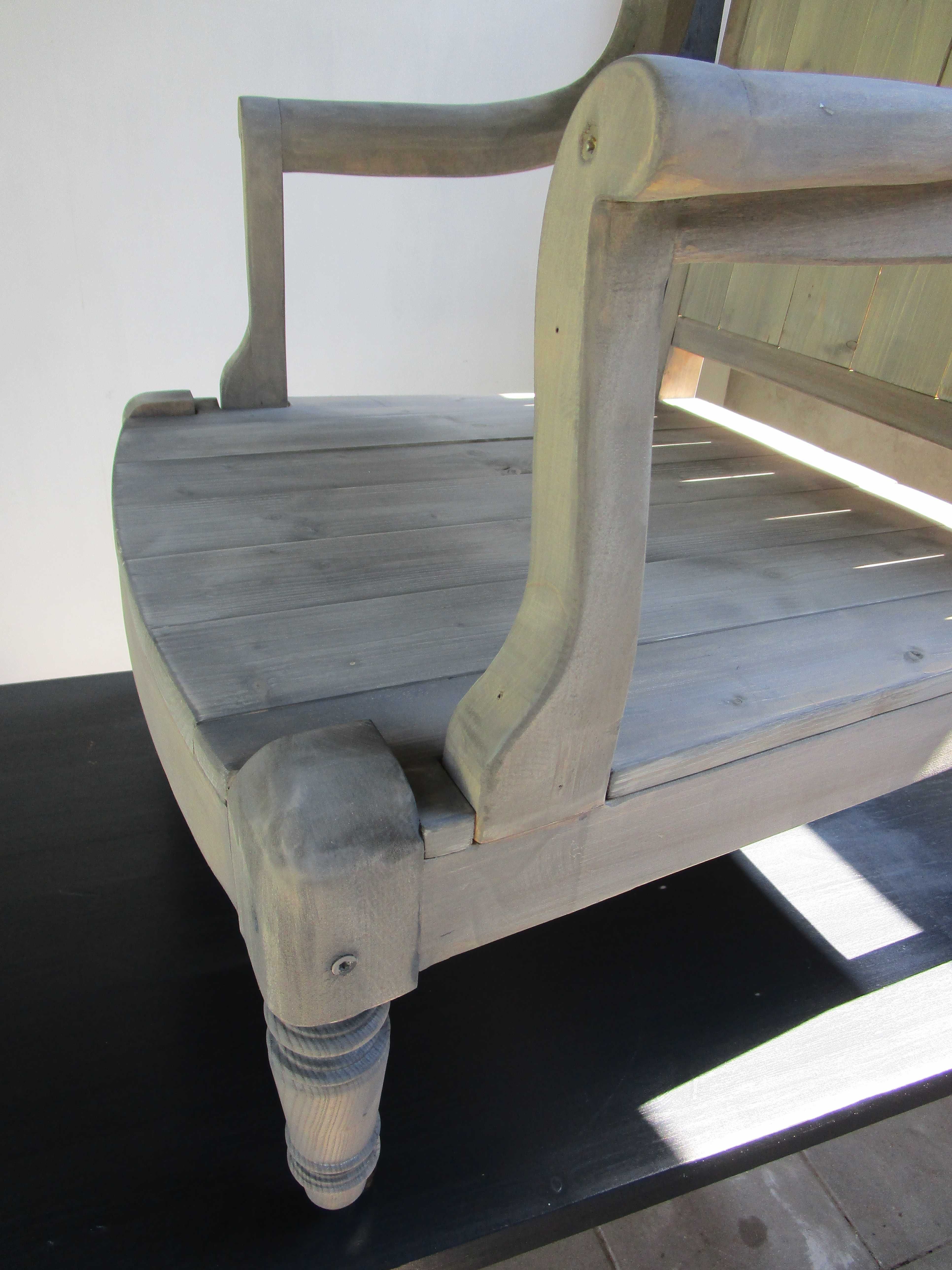 Fotel drewniany uszak na kółkach salon weranda  loft taras 2 szt 1650
