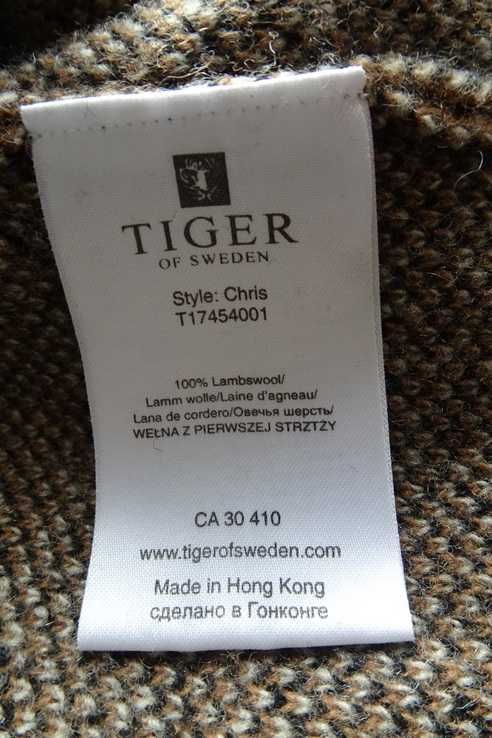 Zjawiskowy wełniany sweter Tiger of Sweden stylowe wzory 100% wełna