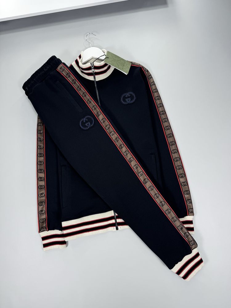 Мужской спортивный костюм Gucci на лампасах чоловічий спортивний