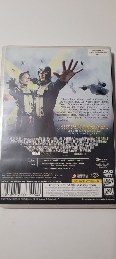 Film X Men. Pierwsza klasa płyta DVD