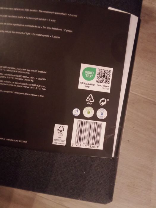 Dwie zasłony na kółkach SMUKEE szare grafitowe zaciemniające blackout