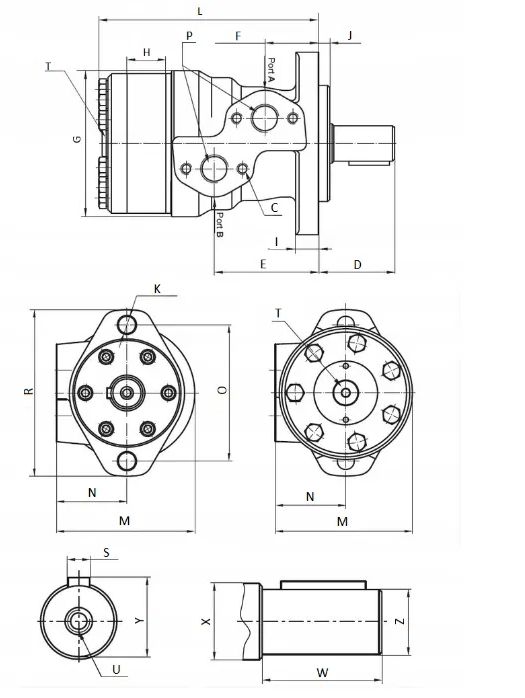 Silnik SMR 100, 125, OMP 160 OMR 200 SMP 250 SMR 315 wałek 32mm