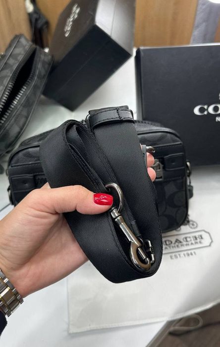 Мужская кожаная барсетка Coach