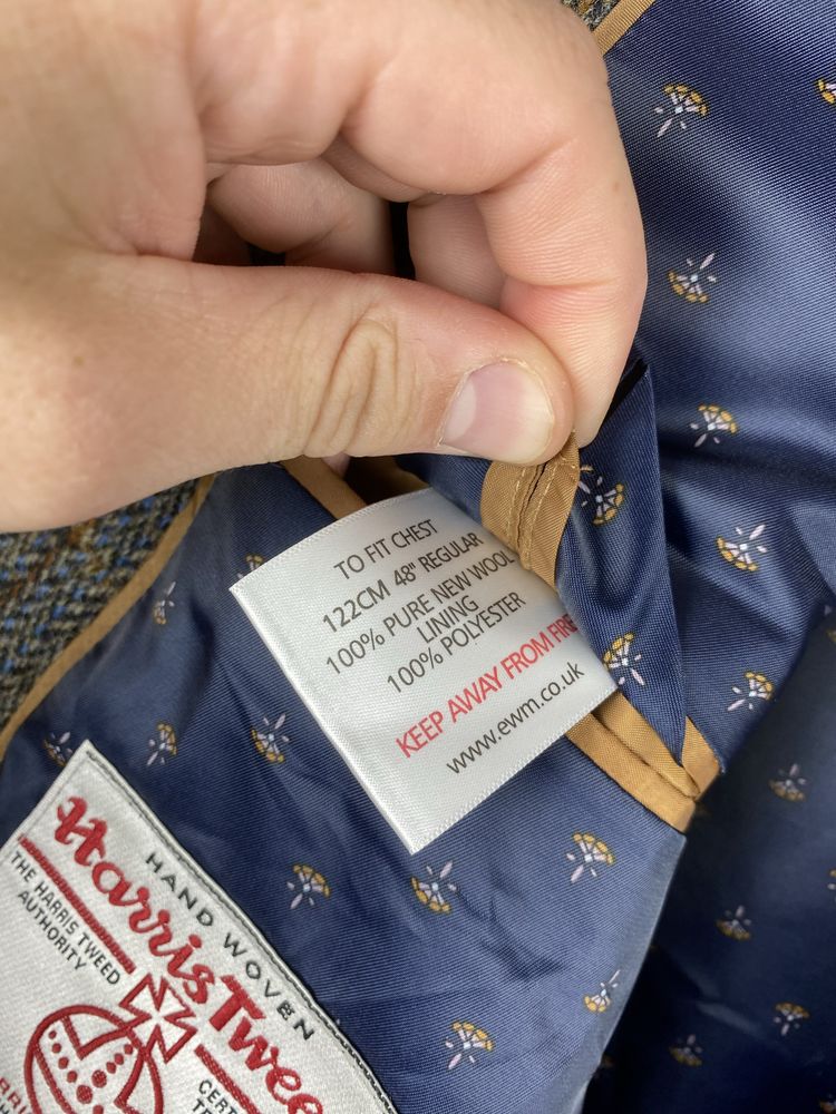 Пиджак твидовый Harris Tweed оригинал L-XL