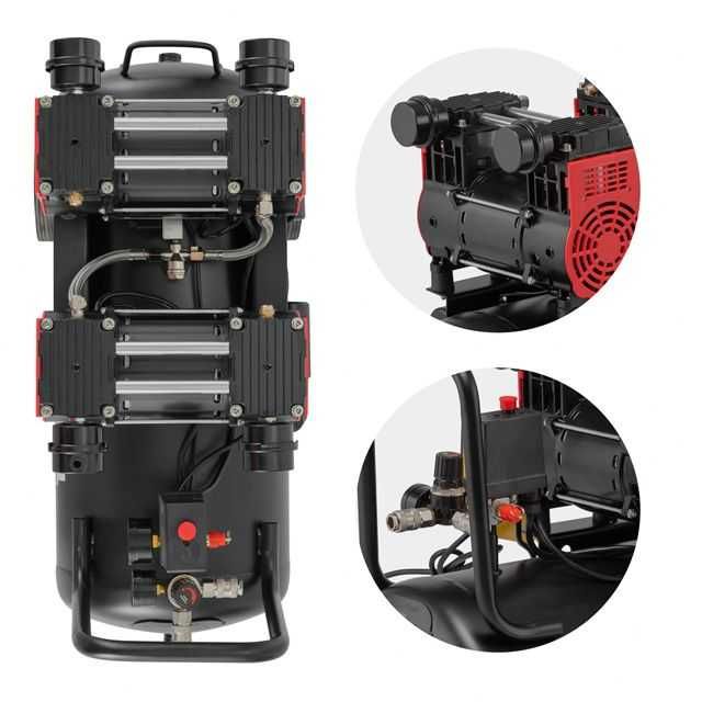 Компресор 50 л, 8 aтм, безмасляний, 4 циліндра. INTERTOOL PT-0037.