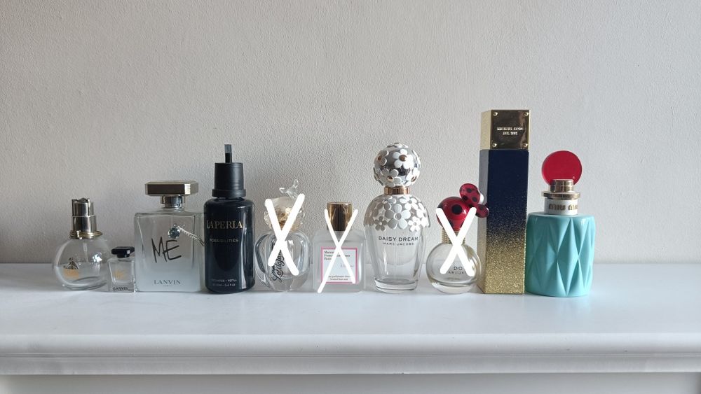 Flakony butelki po perfumach - zestaw nr 10 - 7 sztuk