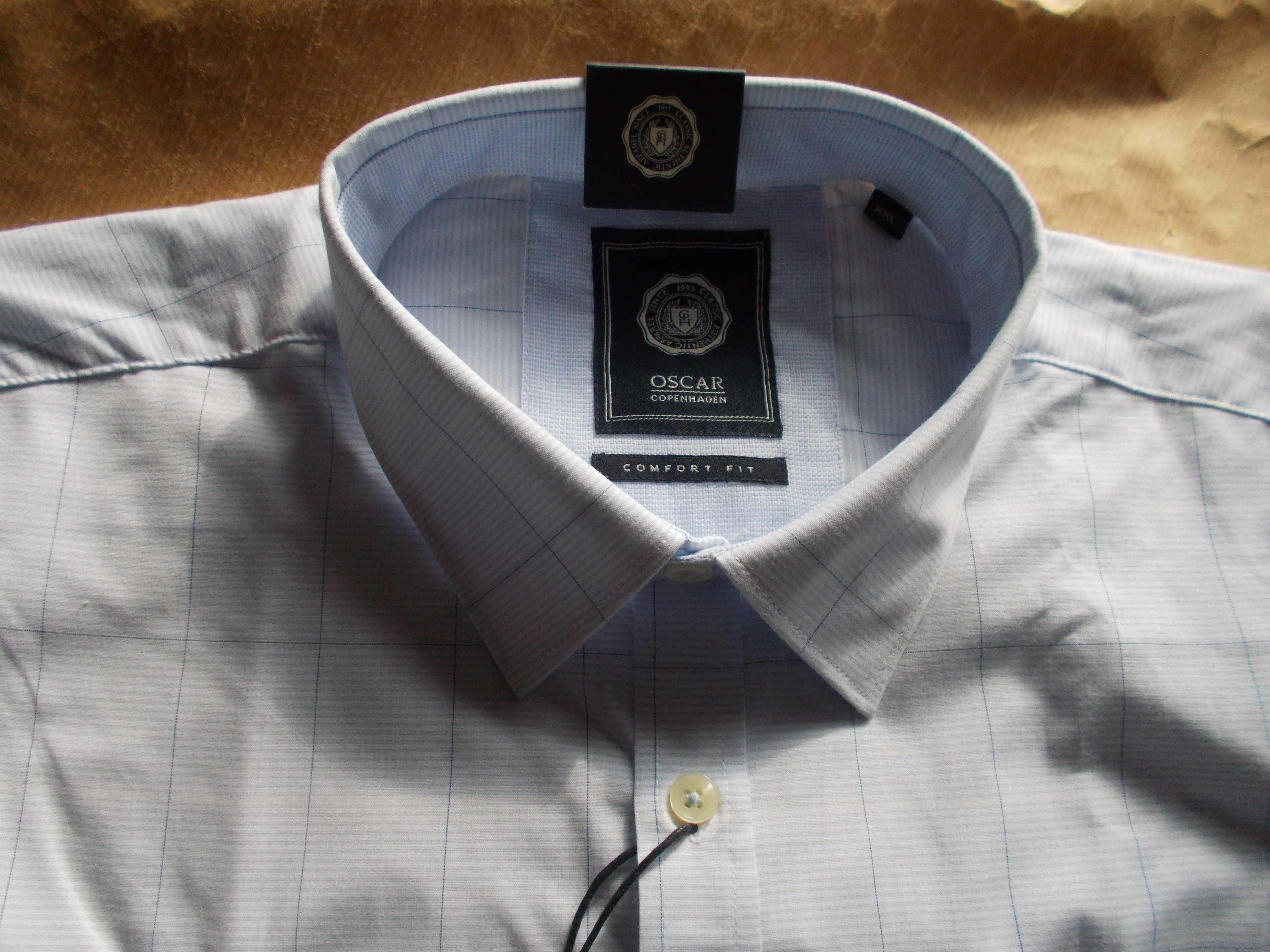 3XL OSCAR COPENHAGEN Premium Nowa Koszula Męska 3XL 46 cm Dania