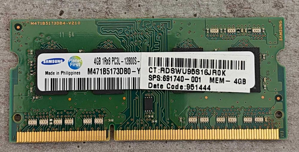 Пам'ять SO-DIMM 4Gb DDR3L Samsung  1.35v 1600Mhz 1 планка