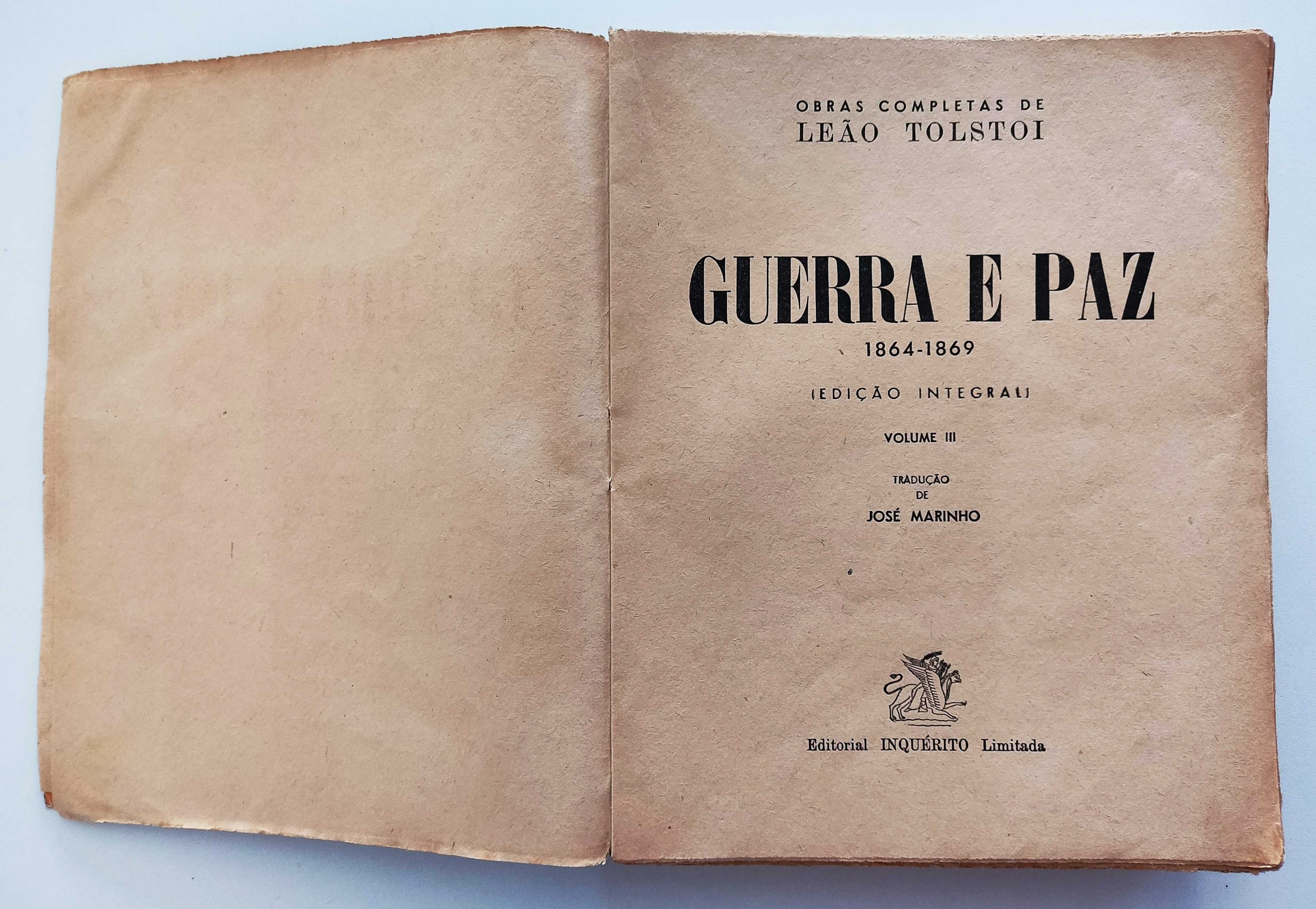 Lev Tolstoi | Guerra e Paz (3 volumes - 1ª edição 1946)