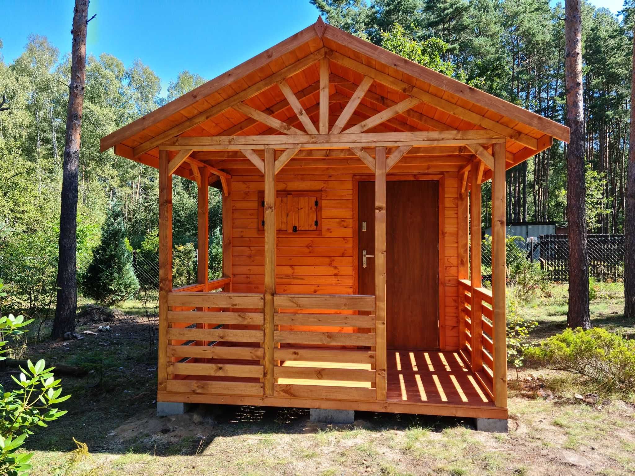 Domek drewniany, ogrodowy, letniskowy domki z tarasem 3x5