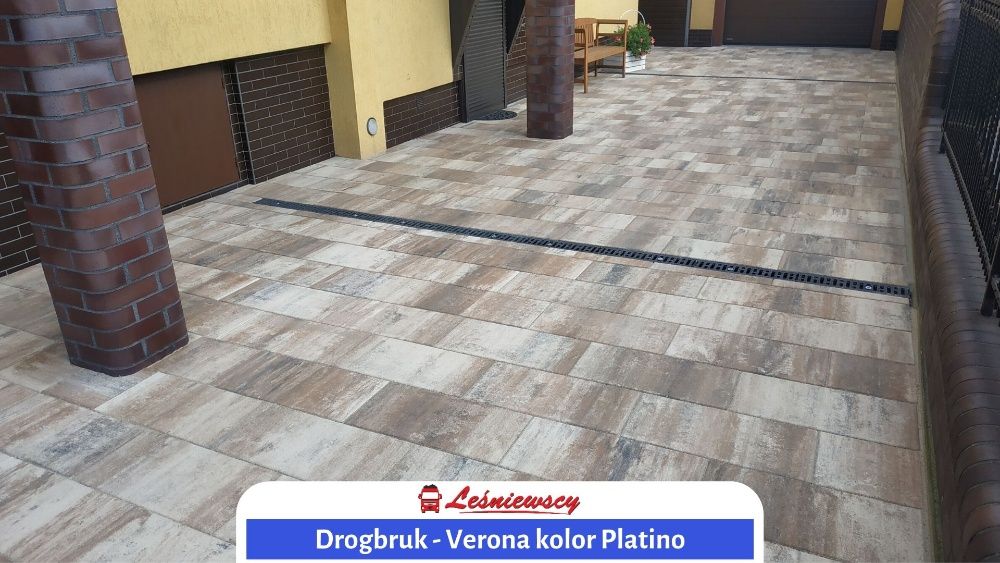Kostka brukowa płyta tarasowa NOWOCZESNA Drogbruk-Verona kolor Platino