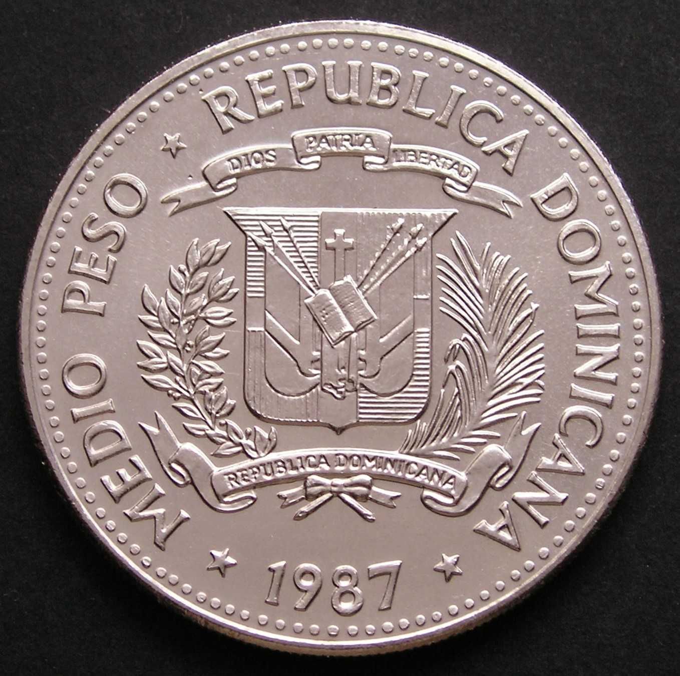 Dominikana 1/2 peso 1987 - stan 1/2