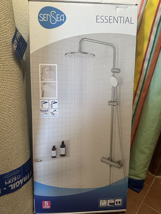 Conjunto de duche com torneira Sensea Redondo