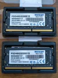 Оперативна пам'ять Patriot 8Gb SODIMM DDR4 3200 MHz psd48g330081s