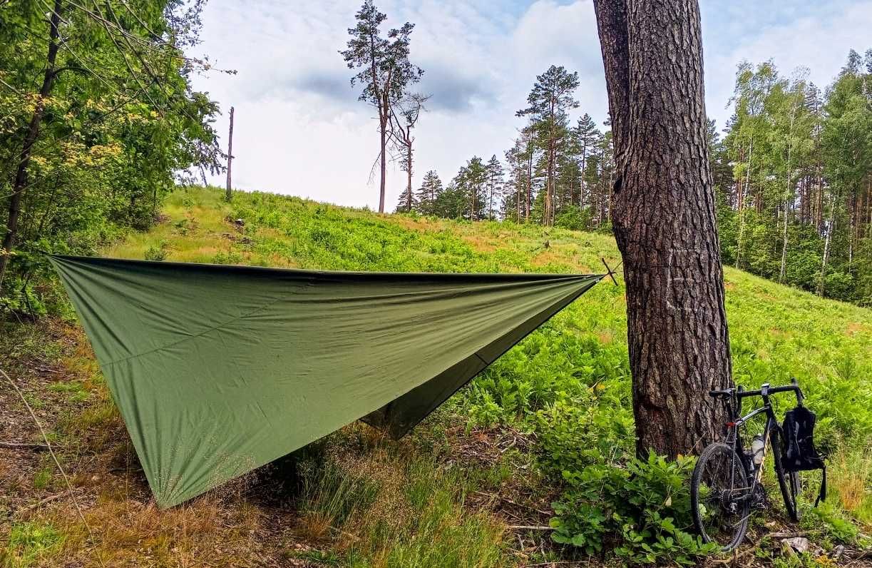 Zestaw XXL Hamak z Moskitierą Turystyczny Survival 250kg + Tarp +Torba