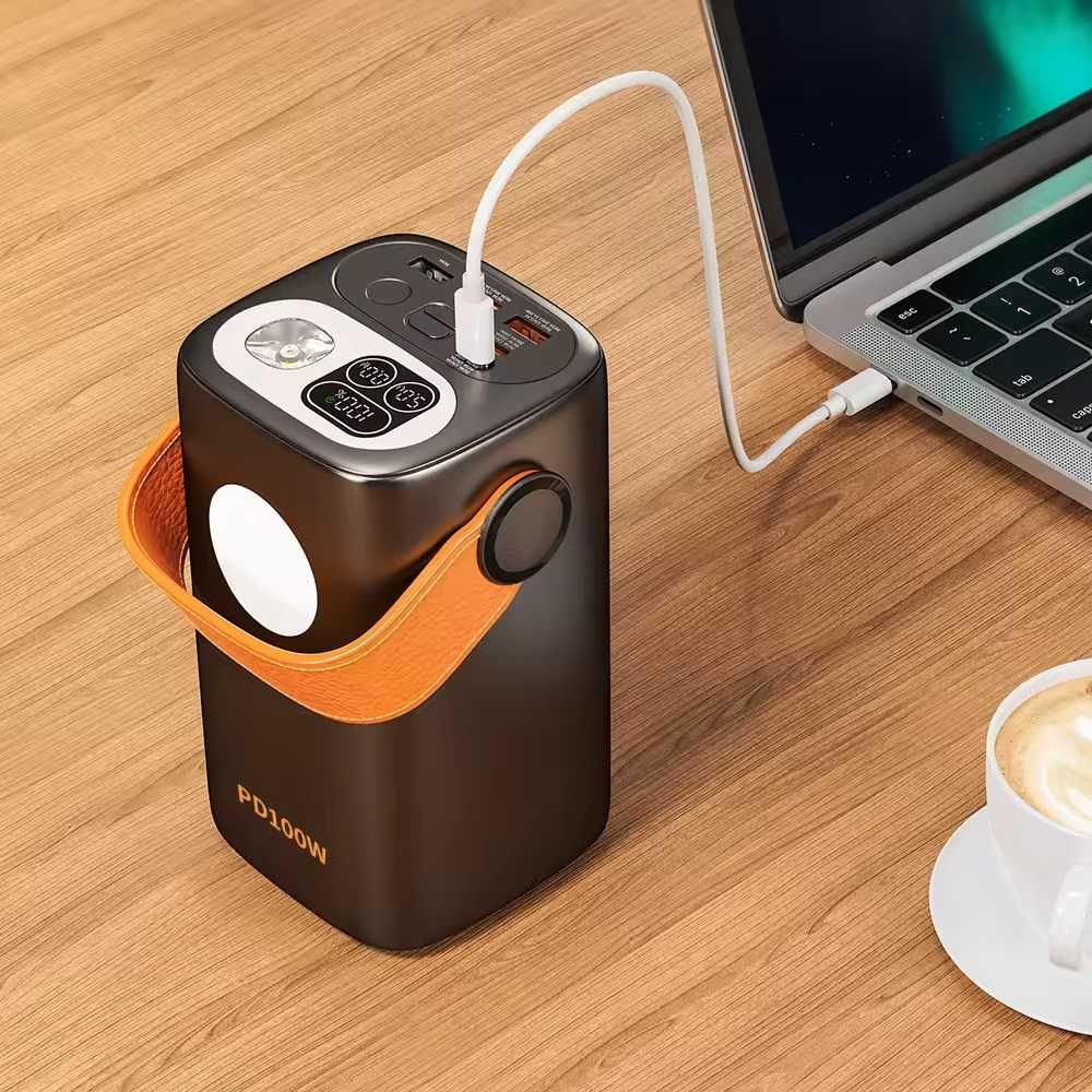 Повербанк для ноутбуків, зарядна станція 60000 mAh 100W PD+QC Black