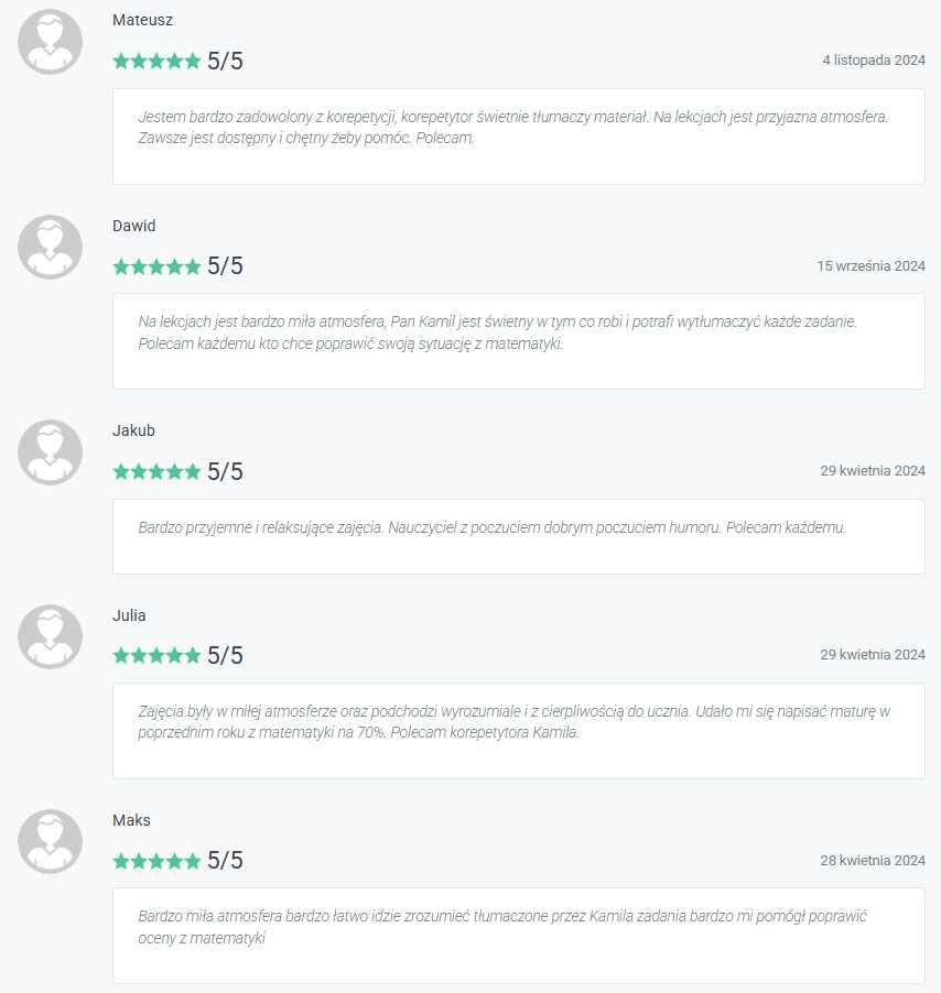 Korepetycje z Matematyki (matura/szkoła średnia/podstawowa)