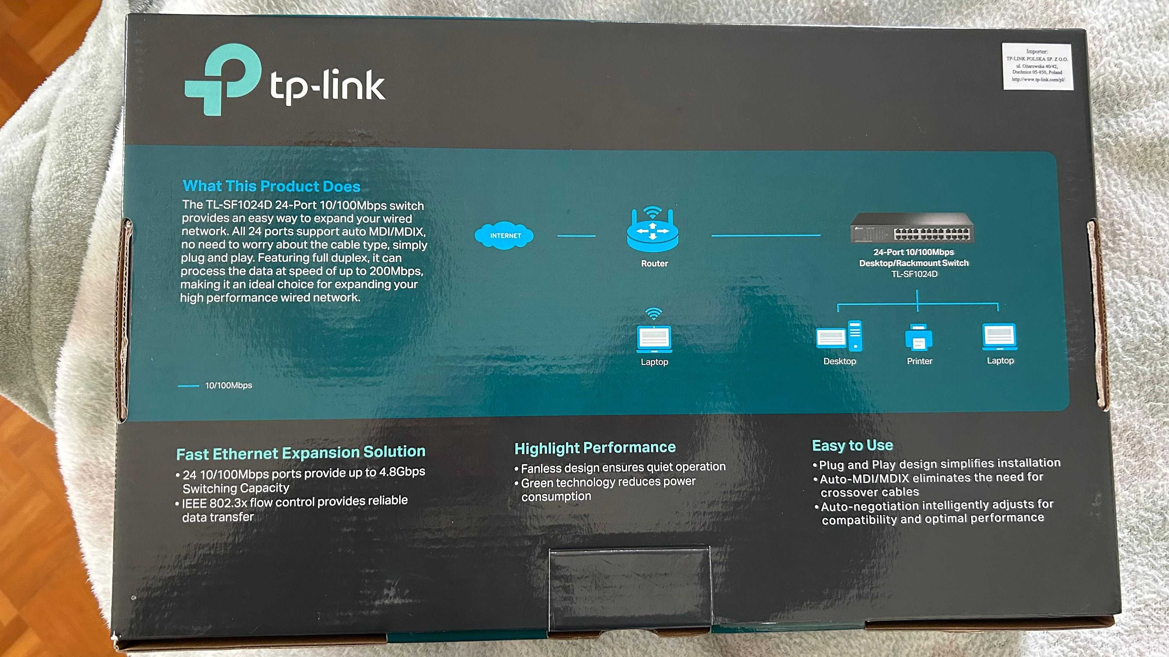 Switch TP-Link SF1024D 24 Portas 10/100 Mbps