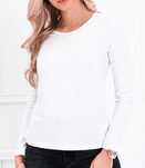 Biała bawełniana bluzka longsleeve 017LLR eDoti r. M