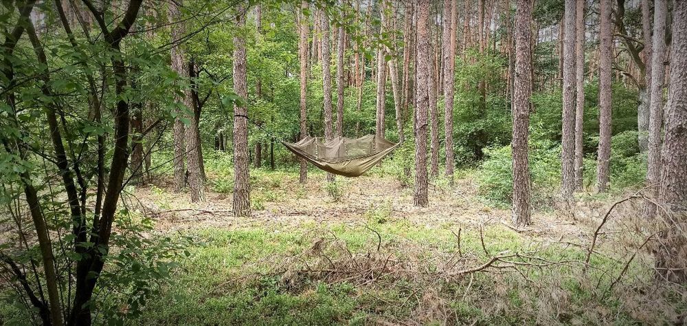 Zestaw Duży Mocny Hamak Z Moskitierą XXL Turystyczny Survival 330x140