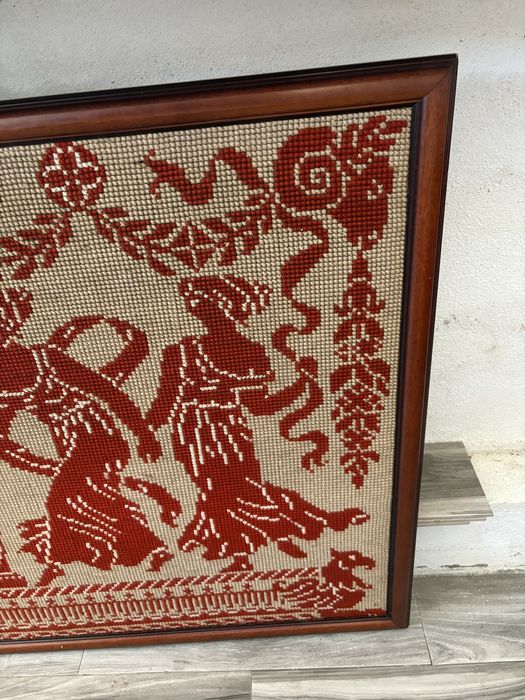 Tapeçaria de arraiolos manual decorativa