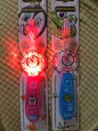 Escovas de dentes com temporizador luminoso-aprendizagens crianças