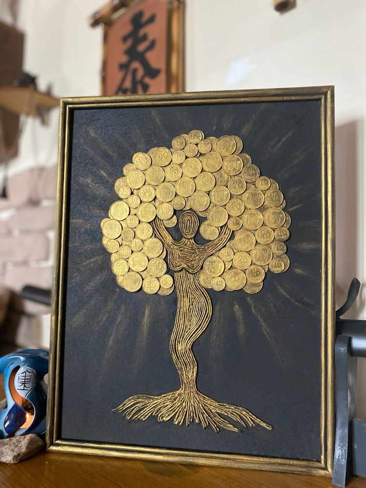 Картина денежное дерево подарок ручной работы сувенир 100% уникальны