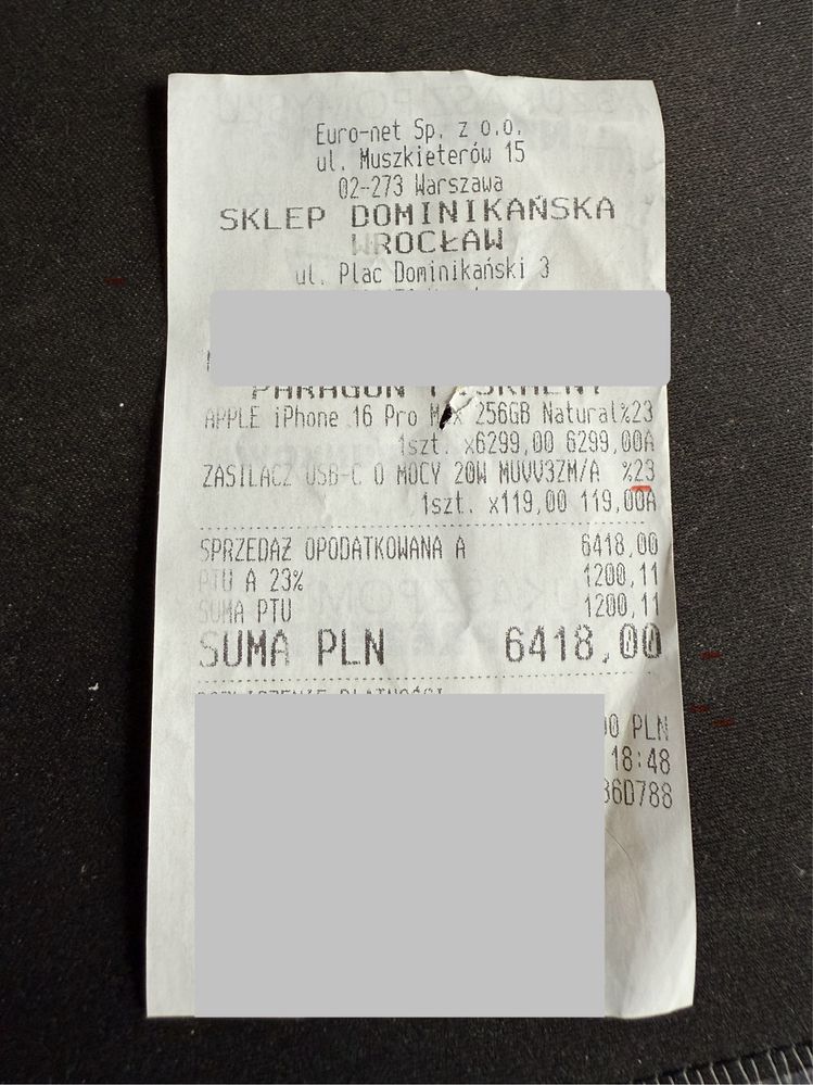 Iphone 16 pro max / 256 gb / Paragon / Gwarancja!!