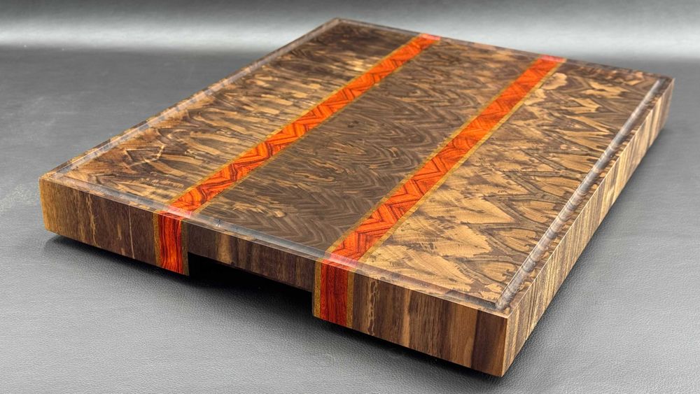 Sztorcowa deska do krojenia (Orzech/Dibetou/Padouk) 467x367x52 mm