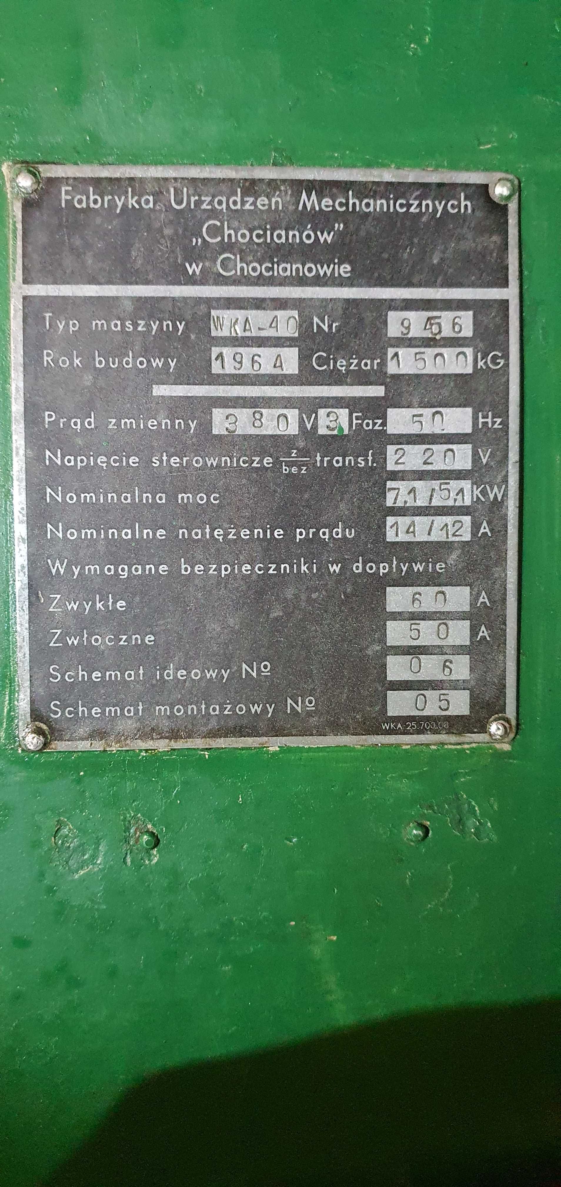 Wiertarka kadłubowa WKA 40 + stół krzyżowy
