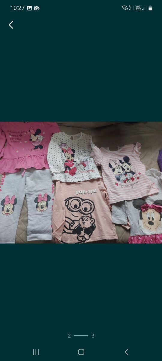 Ubranka Disney, bluzki, roz. 92 myszka minnie 8 szt