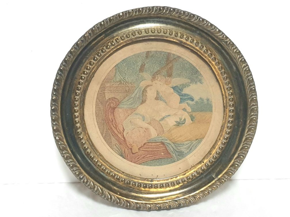 Lindissima pequena antiga gravura "Vénus e Cupido"