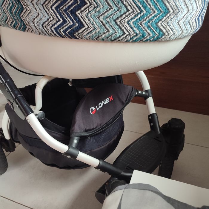 Wózek 2w1 LONEX gondola i spacerówka+akcesoria