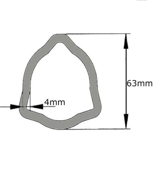 Rura wału WOM profilowana zewnętrzna trójkąt 63x4mm od 1m do 3m