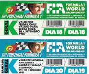 Bilhetes de automobilismo/motocross dos anos 80-Raros