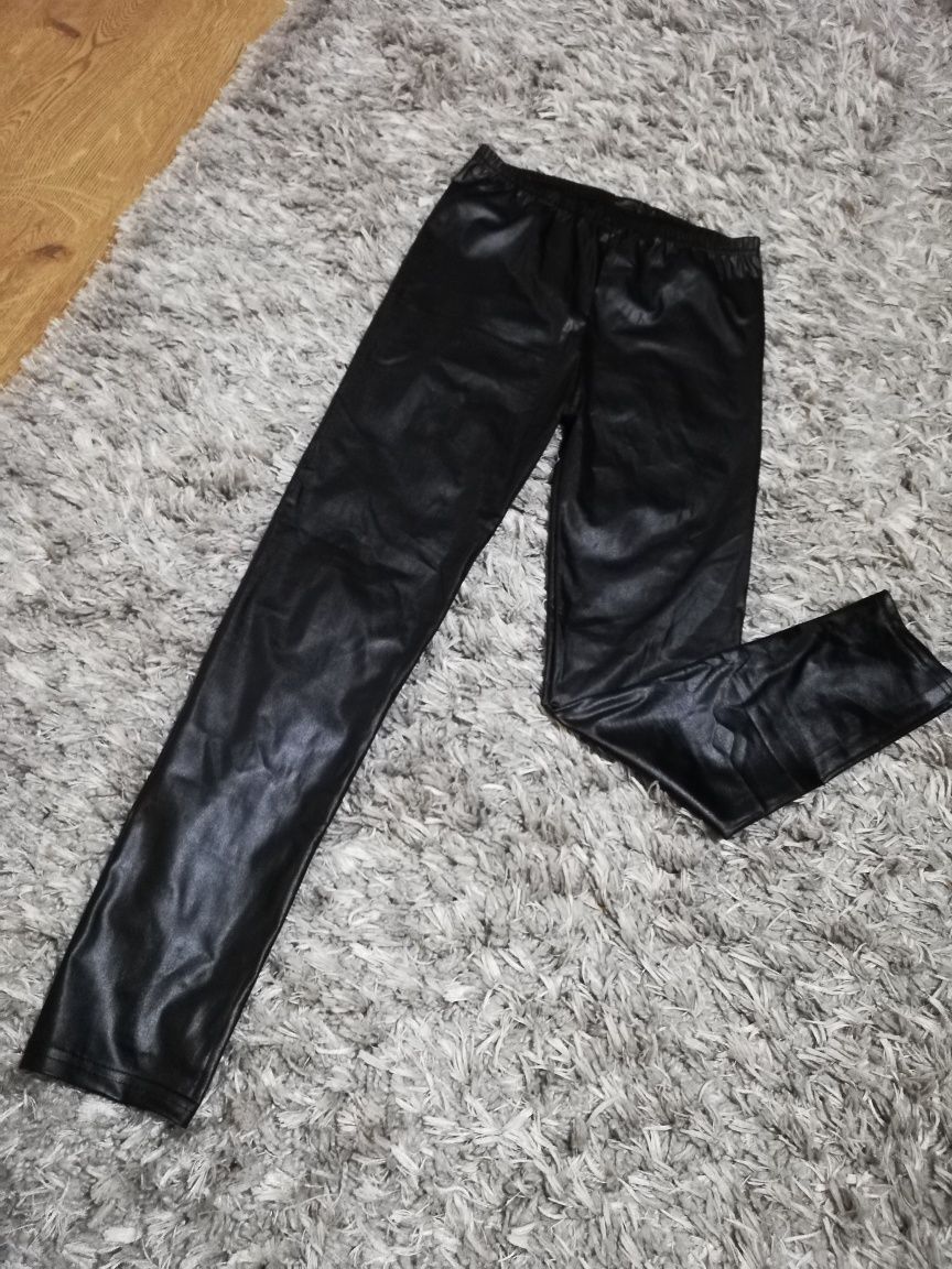 Czarne leginsy legginsy połyskujące r. XL/XXL