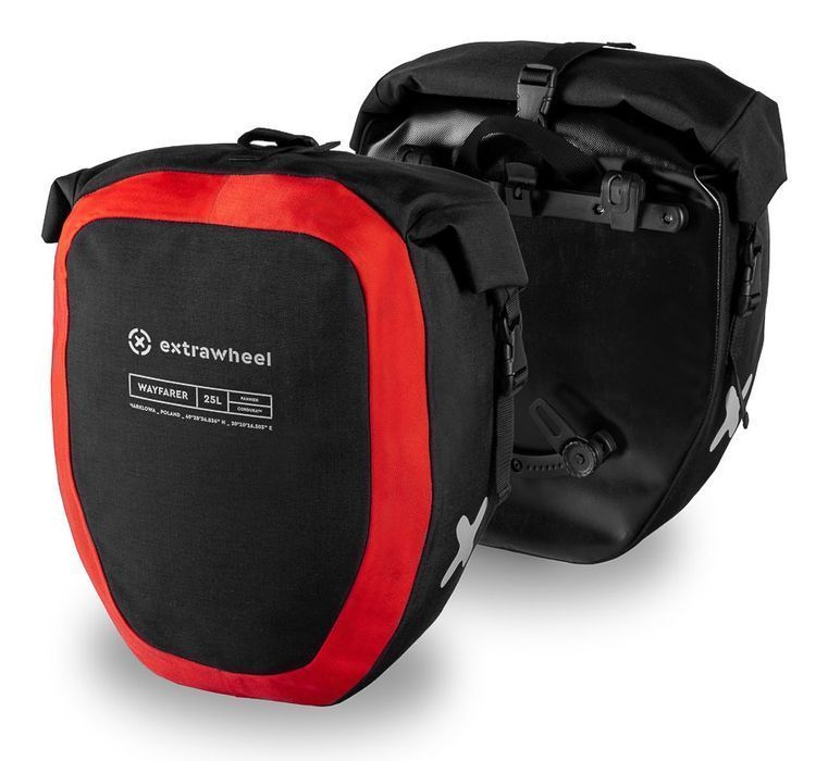 Sakwy Tylne Extrawheel Wayfarer Premium Cordura Black/Red 50L