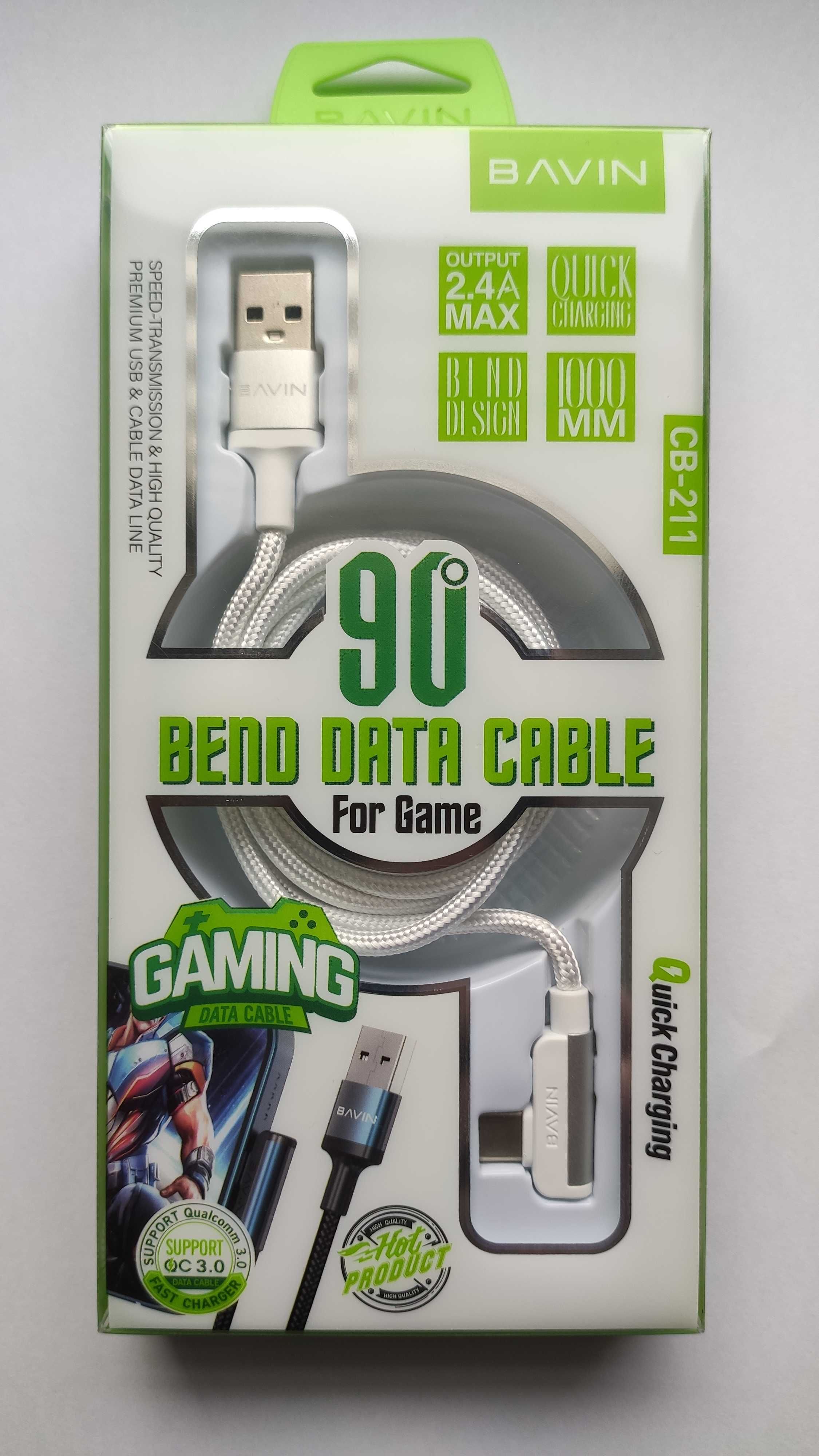 Kabel USB-C BAVIN 1m QC 3.0 - Dla Graczy - GAMING -