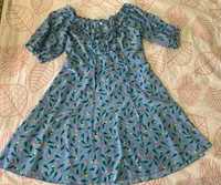 Голубое летнее платье