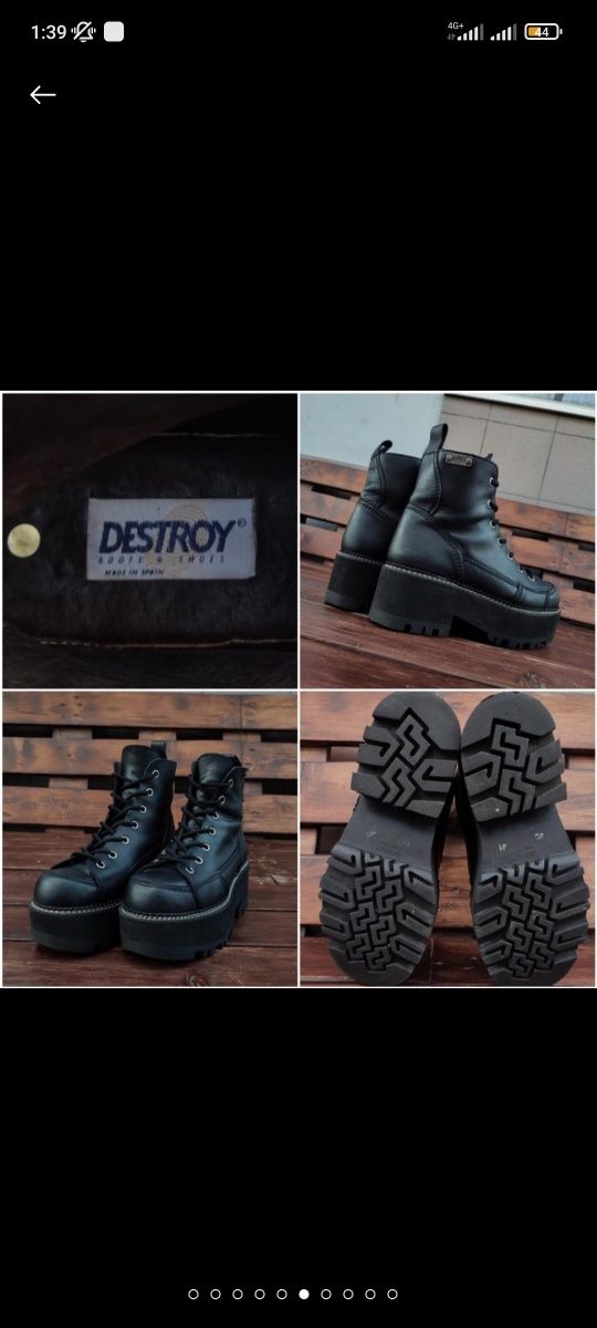 Винтажные ботинки 90х годов destroy dr martens готика панк рок NewRock