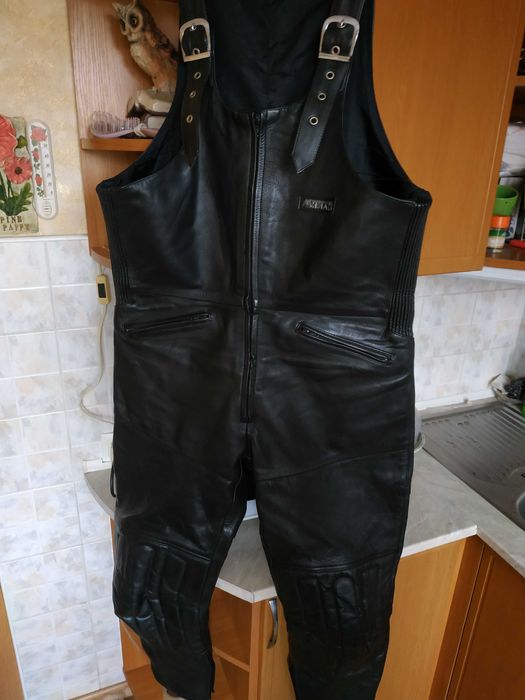Чоловічий цілісний шкіряний мотокомбінезон ASHMAN 56 розмір XXL UK 36