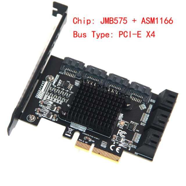 Karta SATA 10 portow PCI Express X4 3.0 do SATA3 6 gb/s ASM1166