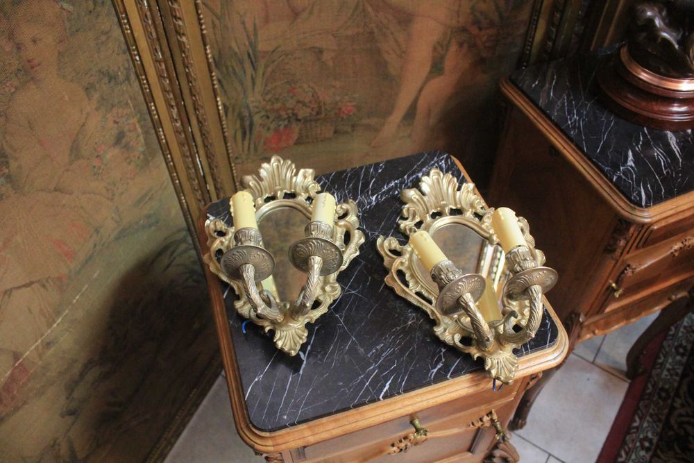 Kinkiety mosiężne z lusterkami szt.2 - Gryfino